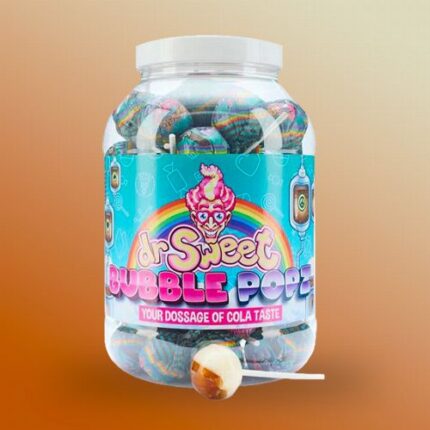 Dr Sweet Bubble Popz cola ízű nyalókák 70 db 1750g